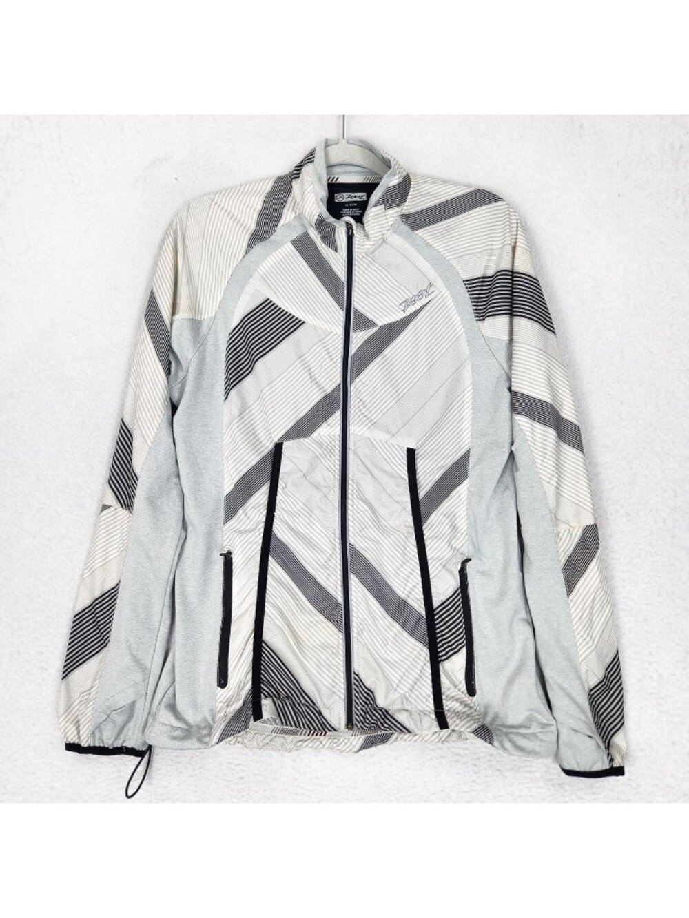 Zoot Jacket Womens XL Gray Wind Swell Running Lightweight Cycling Full Zip